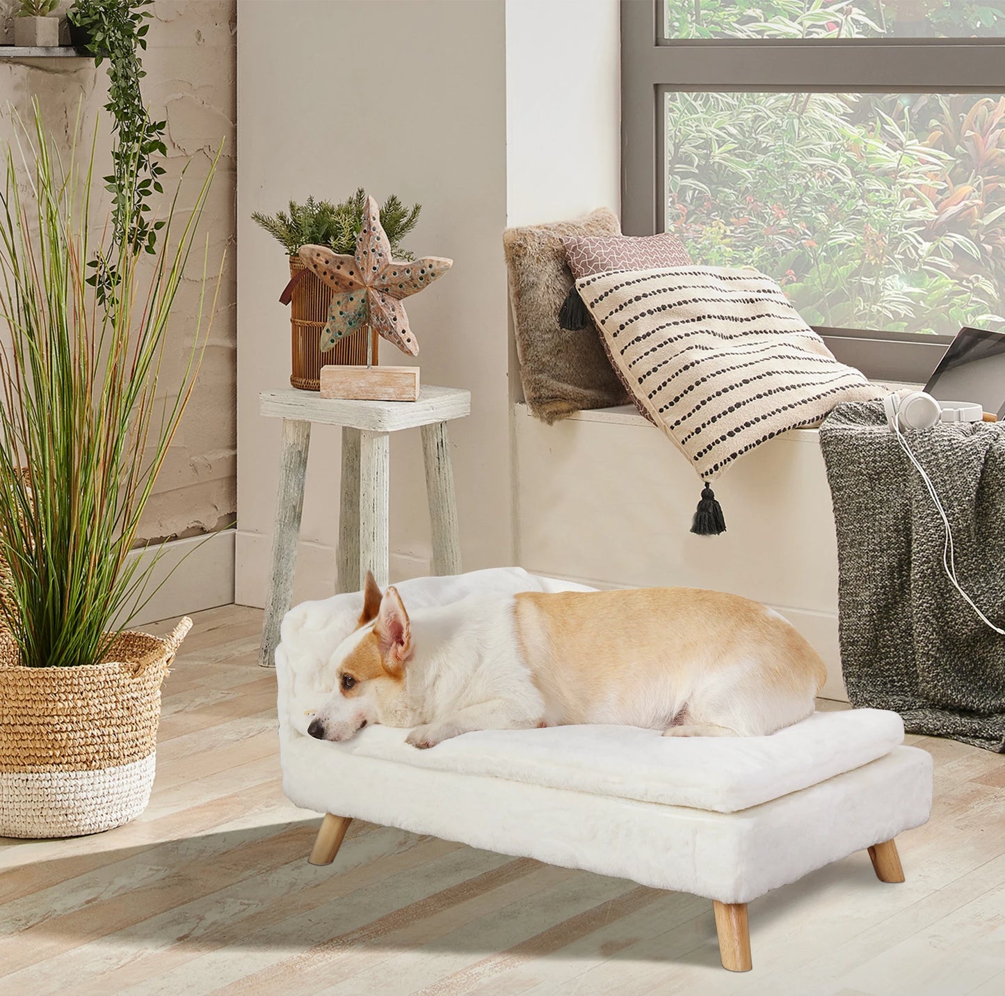 🛋️ PawBloom™ Nordic Elevated Pet Sofa Bed