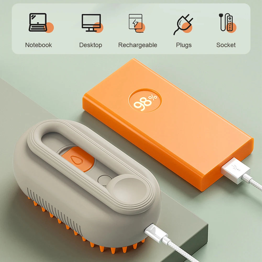 🐾 PawBloom™ SteamGroom 3-in-1 Pet Brush