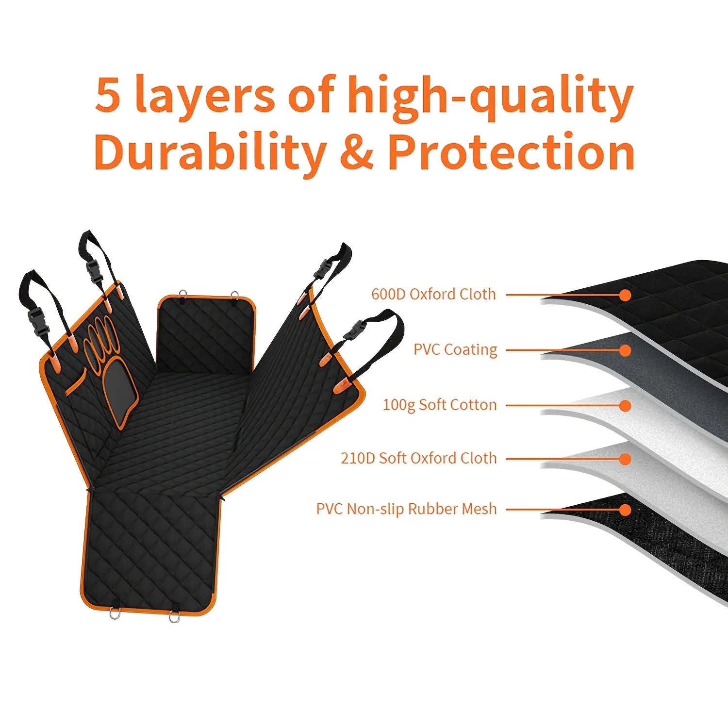 🚗 PawBloom™ Heavy-Duty Dog Car Seat Cover