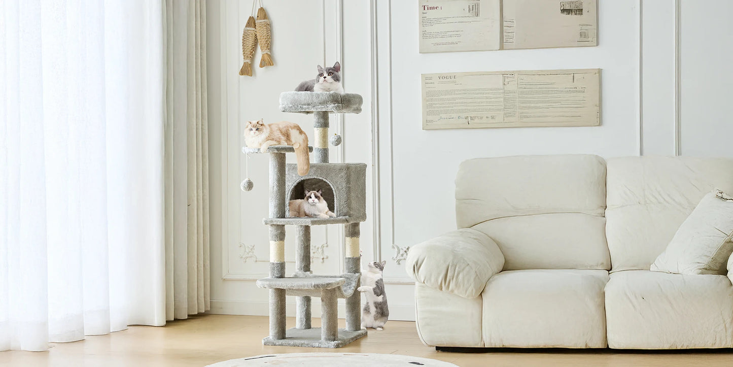 🐱🌿 PawBloom™ 44” Multi-Level Cat Tree Tower