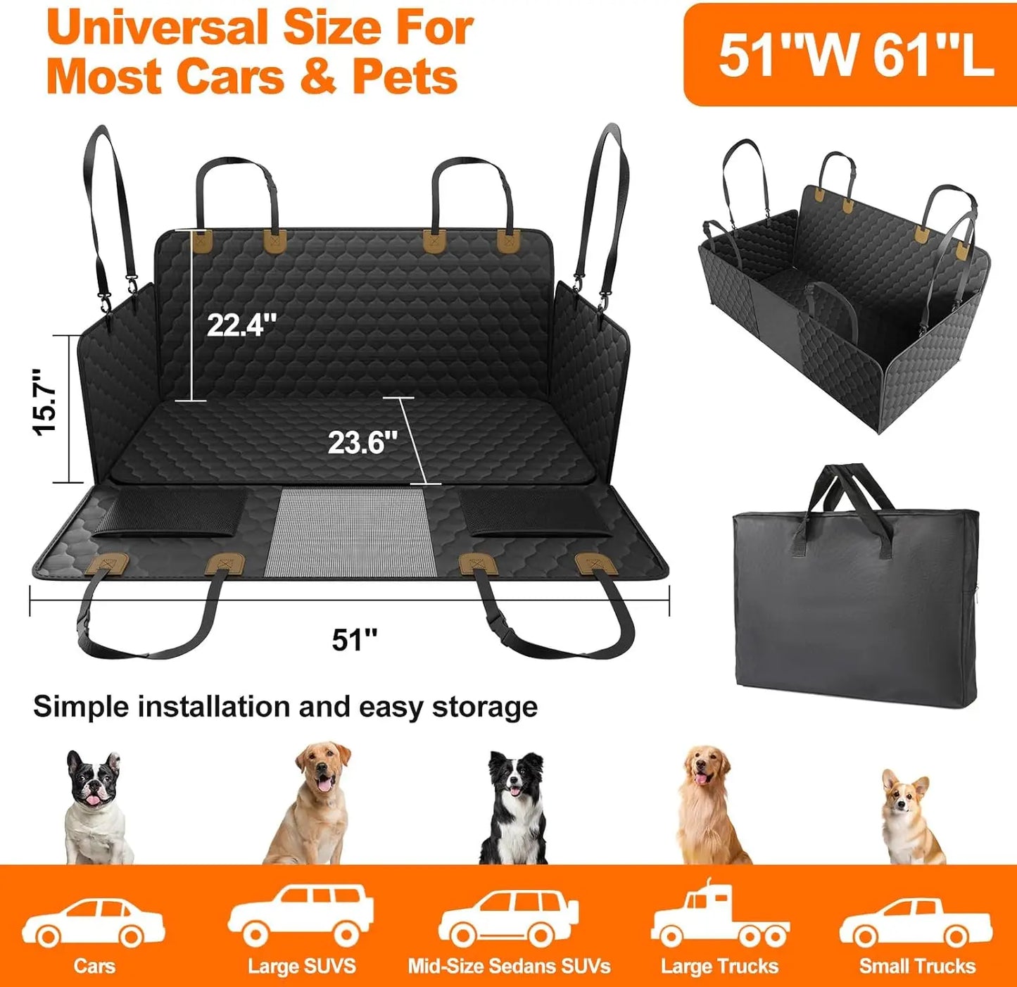 🚗 Pawline™ Waterproof Dog Car Seat Protector