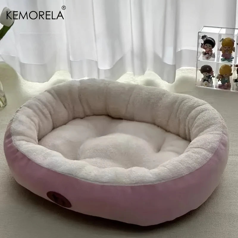 🐾 PawBloom™ Plush Oval Pet Bed