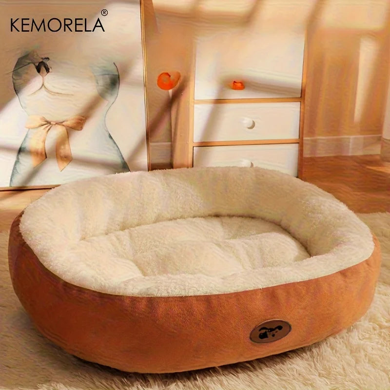 🐾 Pawline™ Plush Oval Pet Bed