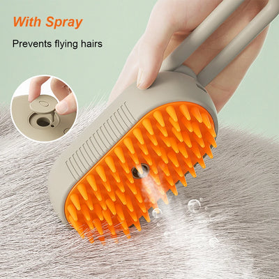 🐾 PawBloom™ SteamGroom 3-in-1 Pet Brush