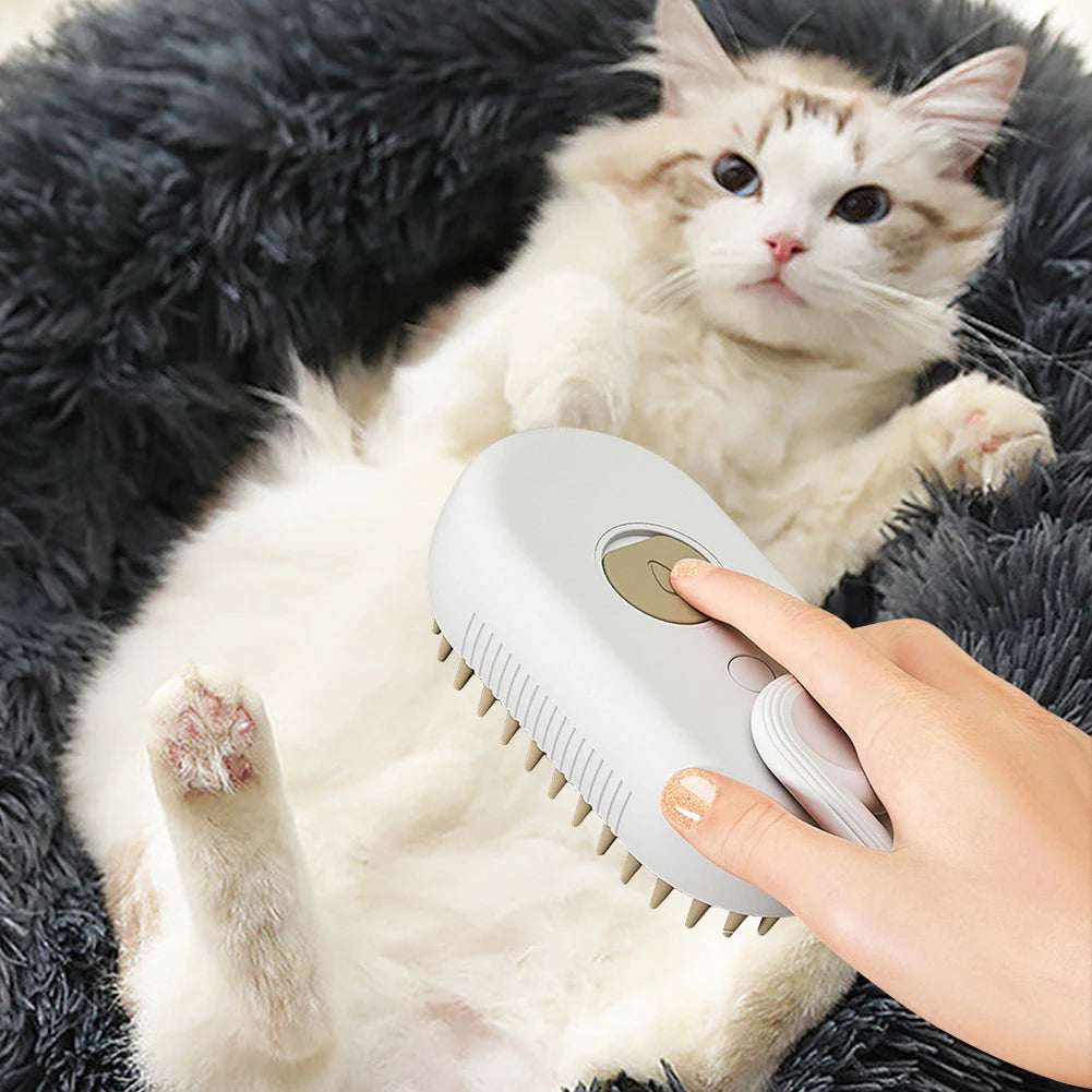 🐾 PawBloom™ SteamGroom 3-in-1 Pet Brush