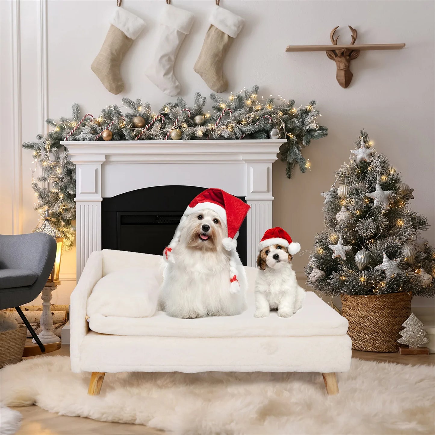 🛋️ PawBloom™ Nordic Elevated Pet Sofa Bed