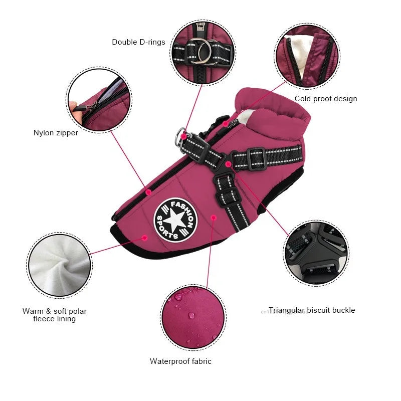 🧥🐾 PawBloom™ WinterShield Dog Jacket Harness