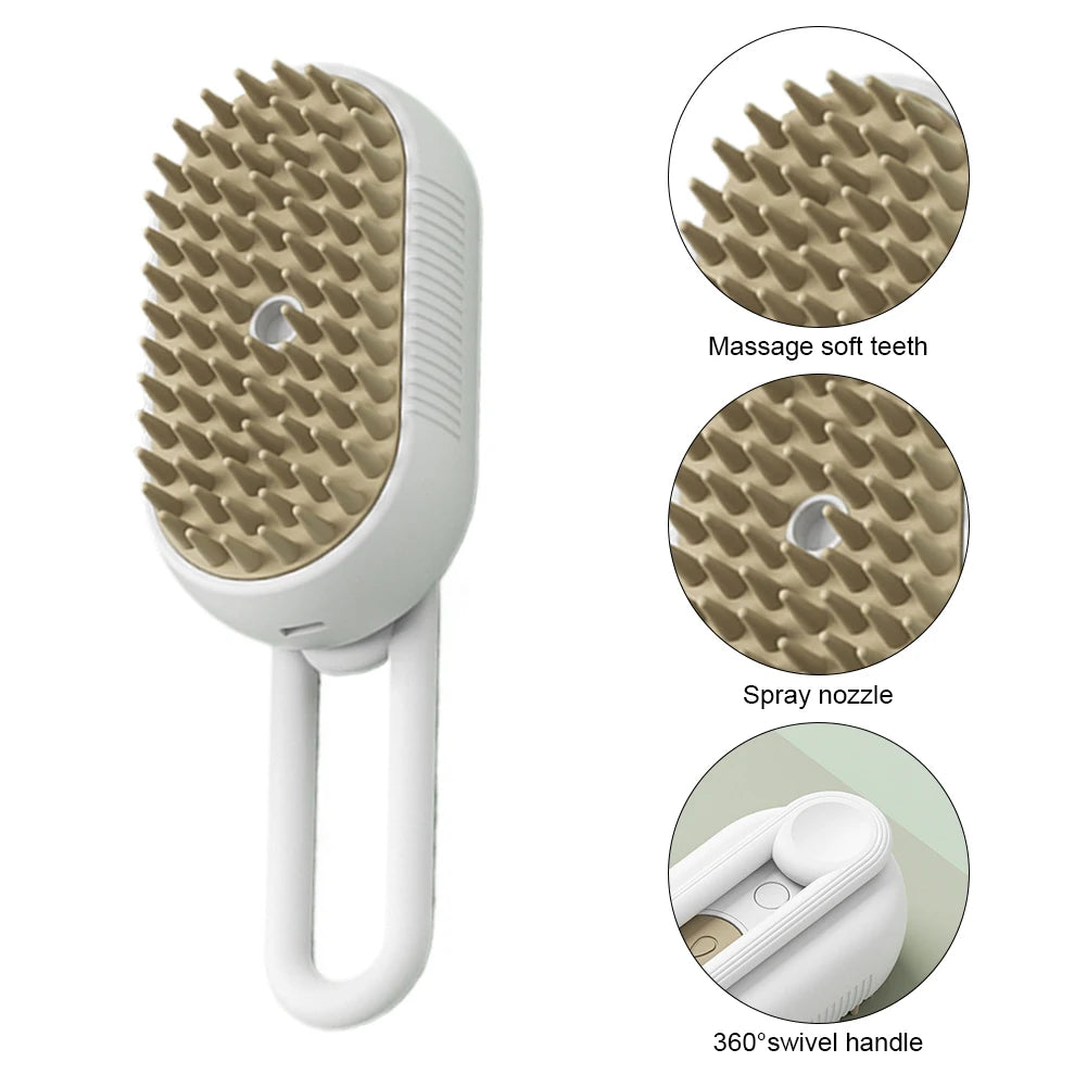🐾 PawBloom™ SteamGroom 3-in-1 Pet Brush