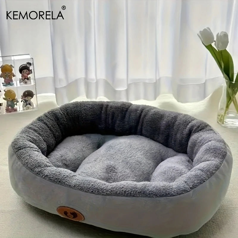 🐾 PawBloom™ Plush Oval Pet Bed