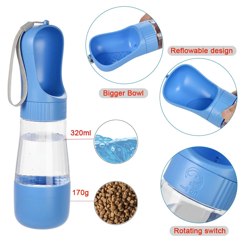 🚶‍♂️🐾 PawBloom™ 2-in-1 Travel Water Bottle & Feeder