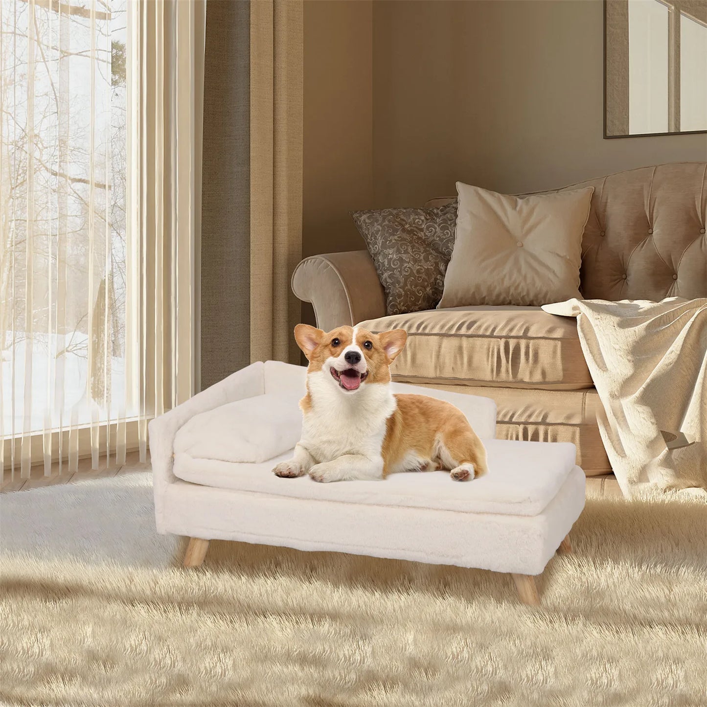 🛋️ PawBloom™ Nordic Elevated Pet Sofa Bed