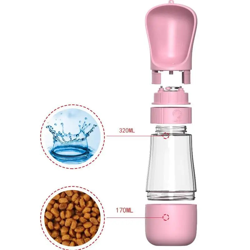 🚶‍♂️🐾 PawBloom™ 2-in-1 Travel Water Bottle & Feeder