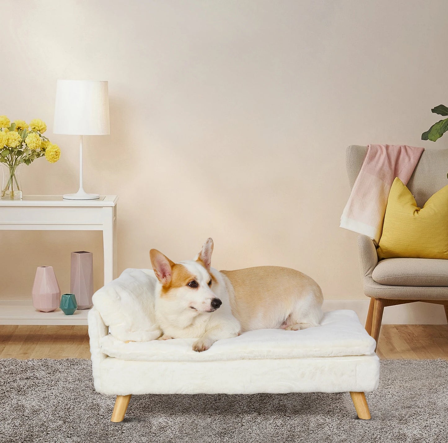 🛋️ PawBloom™ Nordic Elevated Pet Sofa Bed