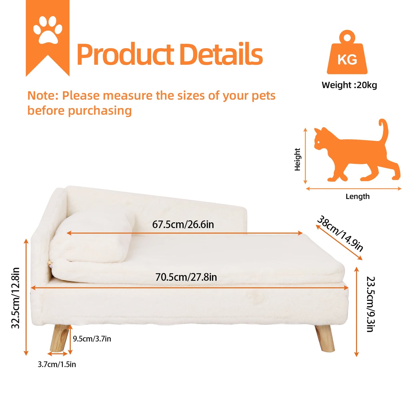 🛋️ PawBloom™ Nordic Elevated Pet Sofa Bed