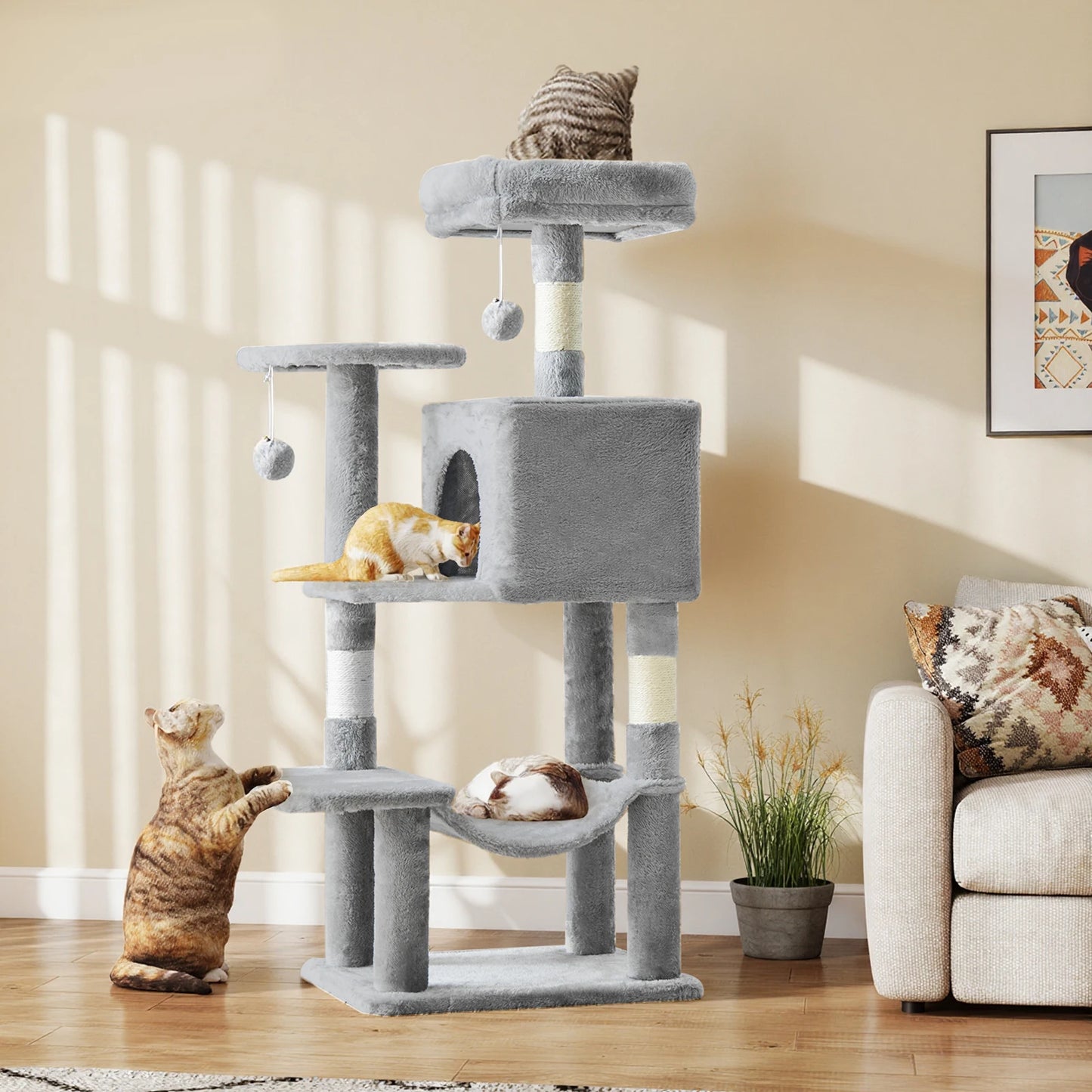 🐱🌿 PawBloom™ 44” Multi-Level Cat Tree Tower