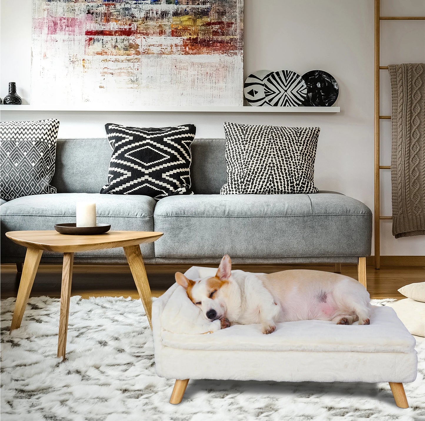 🛋️ PawBloom™ Nordic Elevated Pet Sofa Bed